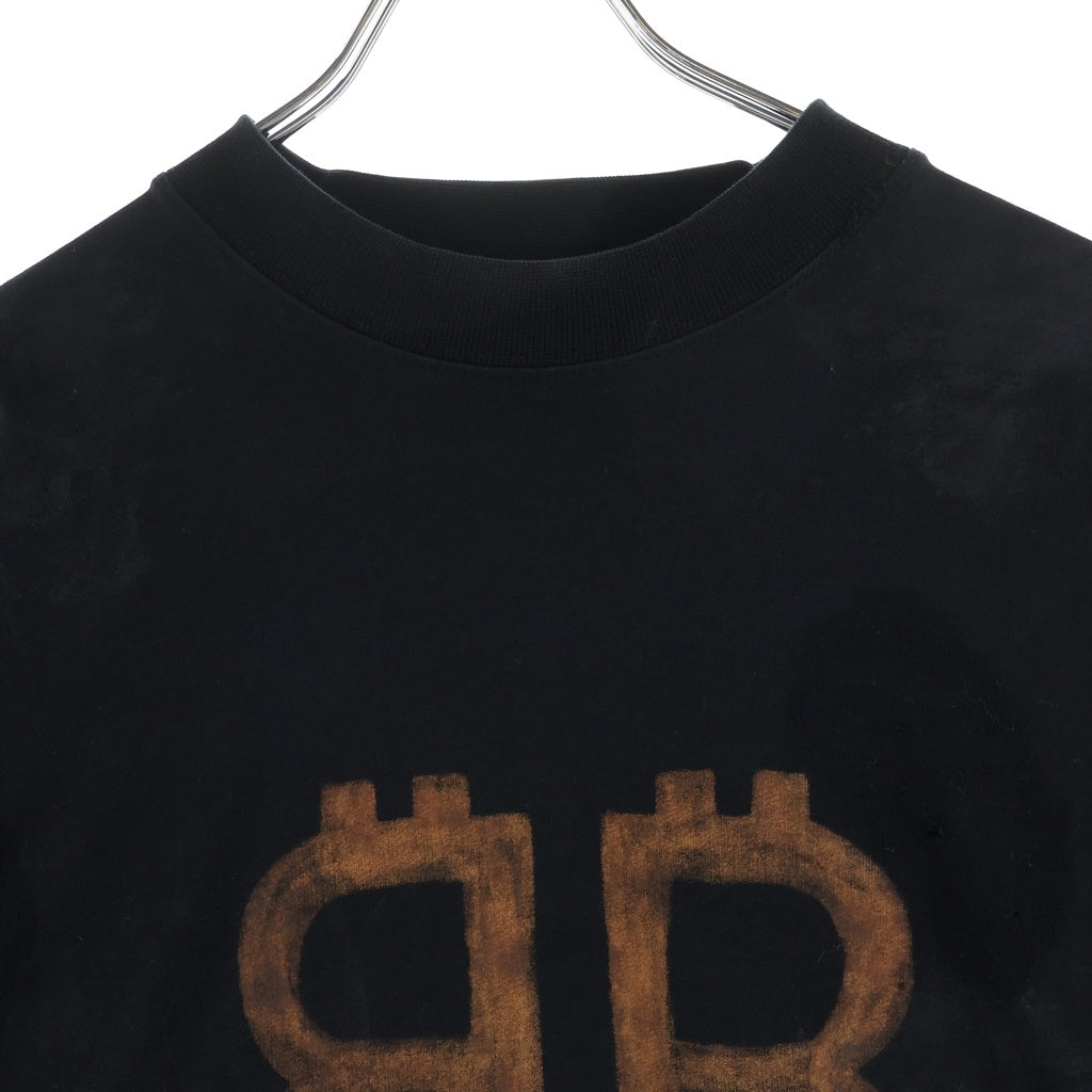 BALENCIAGA(バレンシアガ) 23SS BBロゴオーバーサイズTシャツ カットソー ブラック 739028 T0VN8