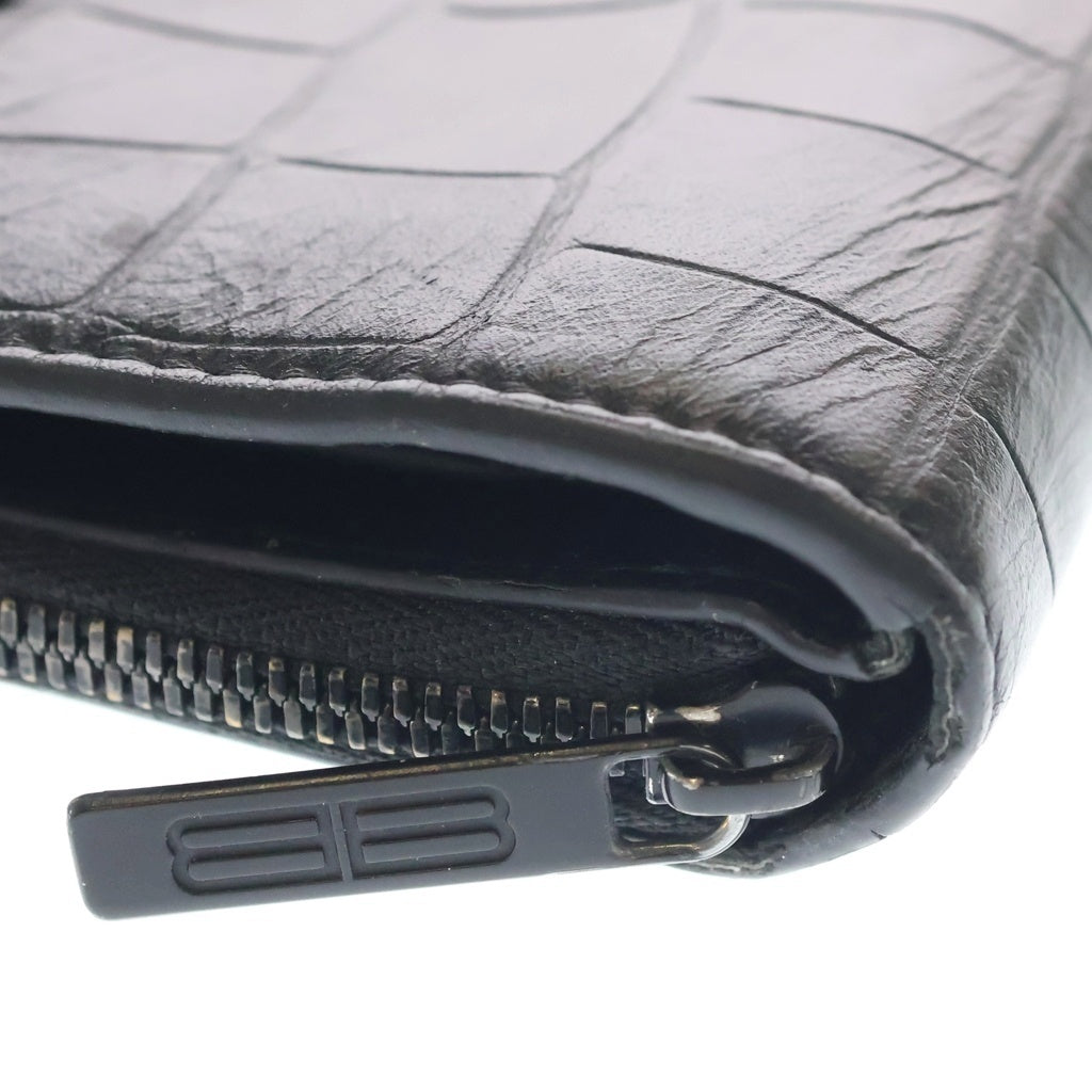 BALENCIAGA(バレンシアガ) BBロゴ コンパクトジップ ウォレット ブラック 674847