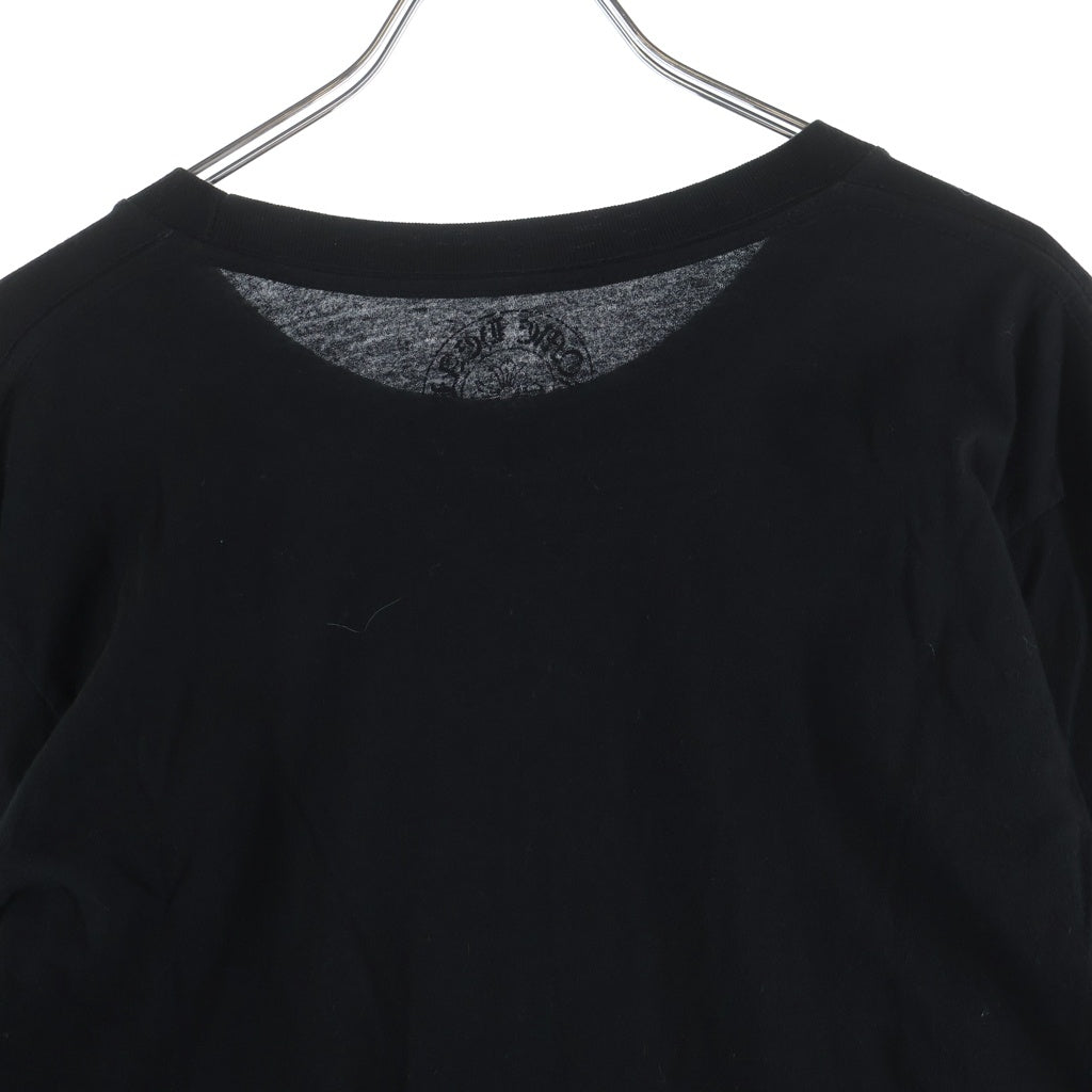 CHROME HEARTS(クロムハーツ) Neck Logo LS TEE ネックロゴプリント アームロゴ クルーネックロングスリーブTシャツカットソー ロンT ブラック