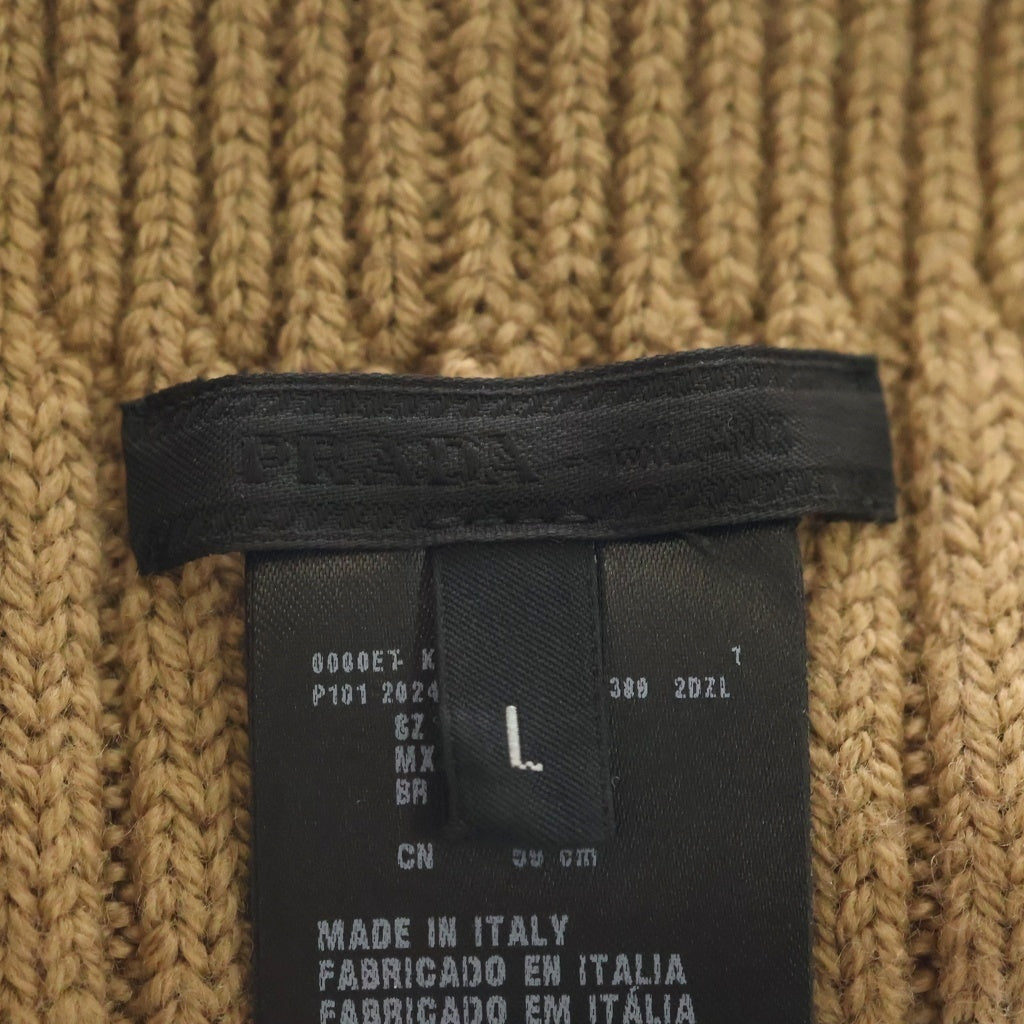PRADA(プラダ) トライアングルロゴ ウールビーニー ベージュ 2HC389 2DZL