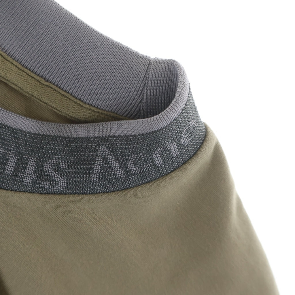 Acne Studios(アクネ ストゥディオズ) 22SS ロゴネックプリント クルーネック半袖カットソーTシャツ ベージュ FN-MN-TSHI000349