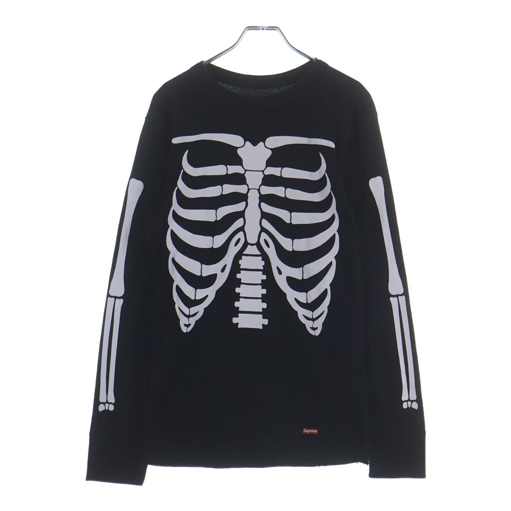 SUPREME(シュプリーム) ×Hanes Bones Thermal Crew ヘインズ ボーンズプリント サーマルシャツ ブラック/ホワイト