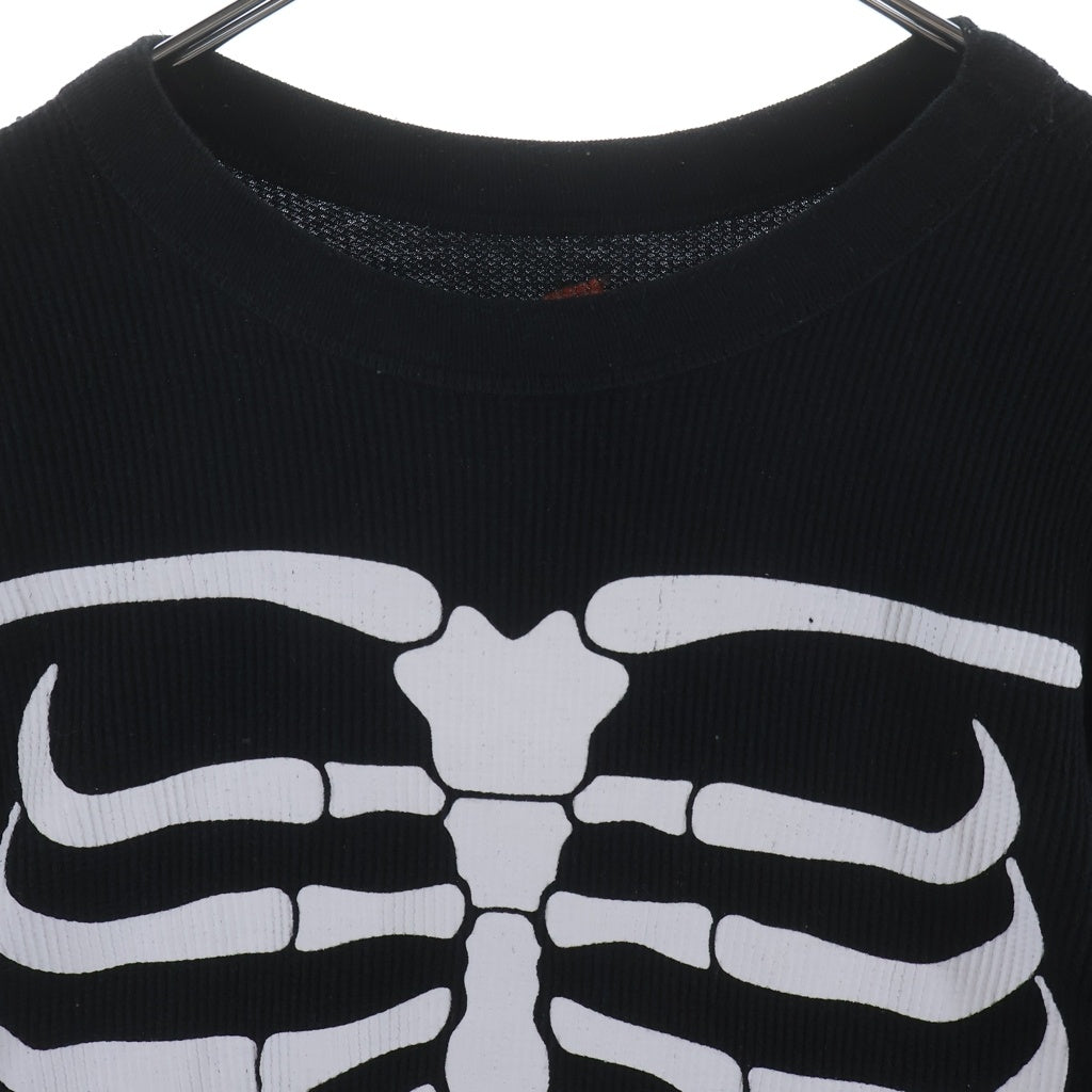 SUPREME(シュプリーム) ×Hanes Bones Thermal Crew ヘインズ ボーンズプリント サーマルシャツ ブラック/ホワイト