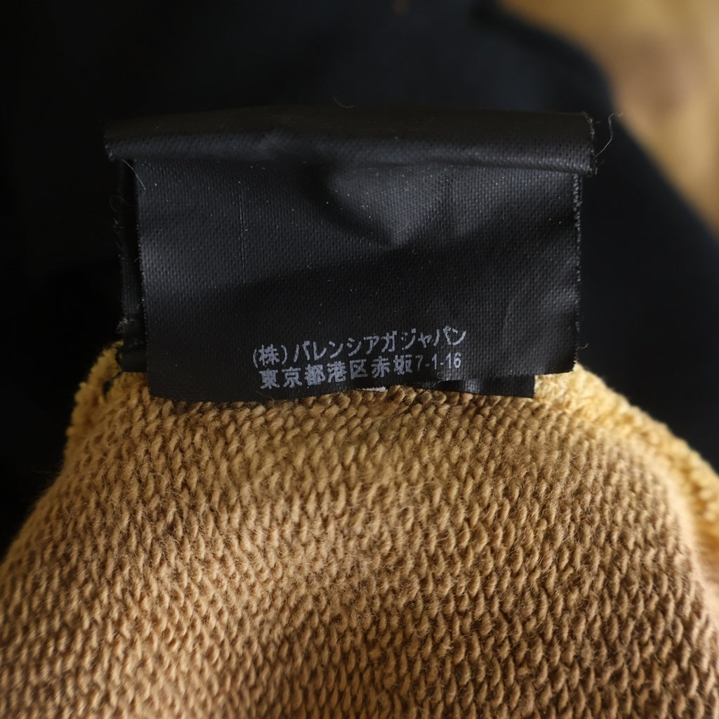 BALENCIAGA(バレンシアガ) 17AW ブリーチ加工 HOMME刺繍 オーバーサイズスウェットトレーナー ブラック/ベージュ486095 TWK44