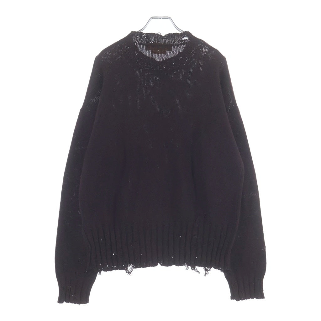 MARNI(マルニ) COTTON CREW NECK KNIT ダメージ加工 コットンクルーネックニット レッド GCMG0210A0 UFC652