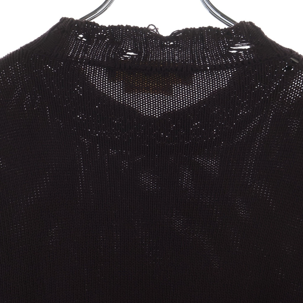 MARNI(マルニ) COTTON CREW NECK KNIT ダメージ加工 コットンクルーネックニット レッド GCMG0210A0 UFC652