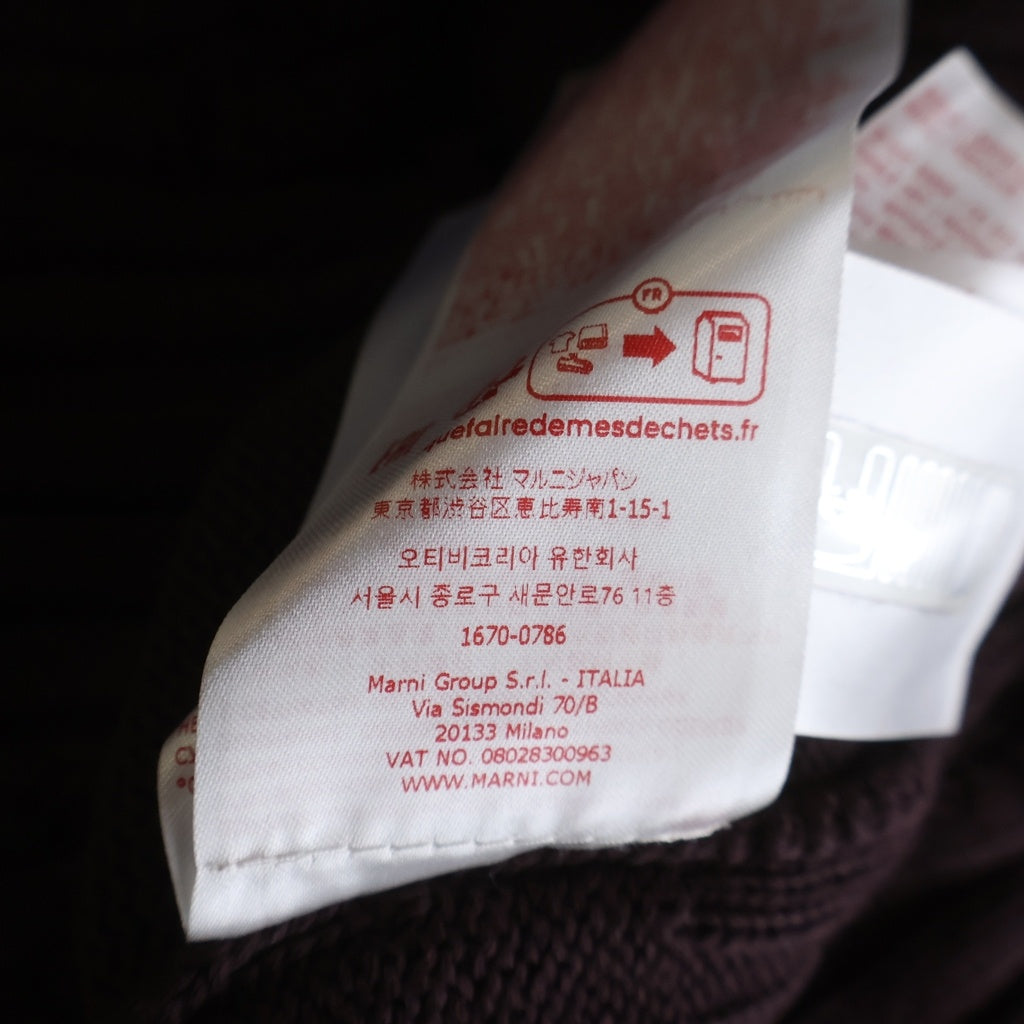 MARNI(マルニ) COTTON CREW NECK KNIT ダメージ加工 コットンクルーネックニット レッド GCMG0210A0 UFC652