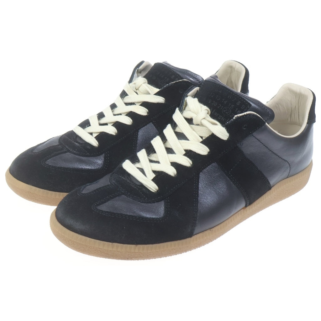 Maison Margiela(メゾンマルジェラ) REPRICA レプリカ ジャーマントレーナー レザーローカットスニーカー ブラック