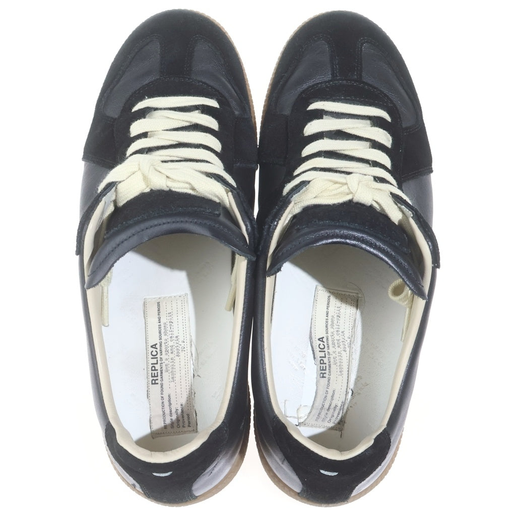 Maison Margiela(メゾンマルジェラ) REPRICA レプリカ ジャーマントレーナー レザーローカットスニーカー ブラック