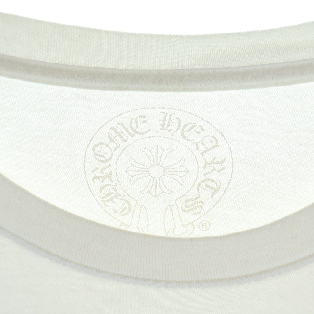CHROME HEARTS(クロムハーツ) 6CH PLUS SCRL L/S TEE 6CHプラス フロントスクロールラベルプリント クルーネック長袖カットソーTシャツ ホワイト