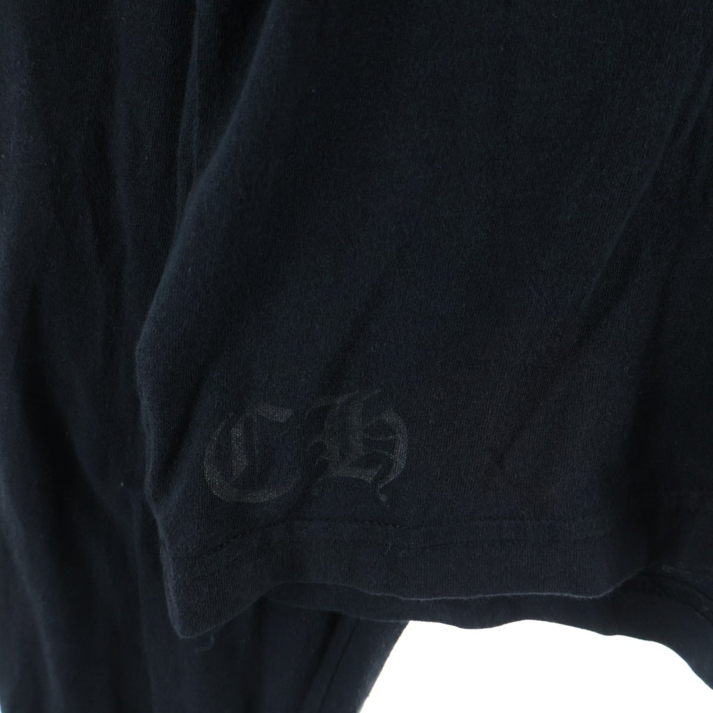 CHROME HEARTS(クロムハーツ) HORSE SHOE FRL L/S TEE フロントホースシュー 袖フローラルプリント ロングスリーブ長袖カットソーTシャツ ブラック