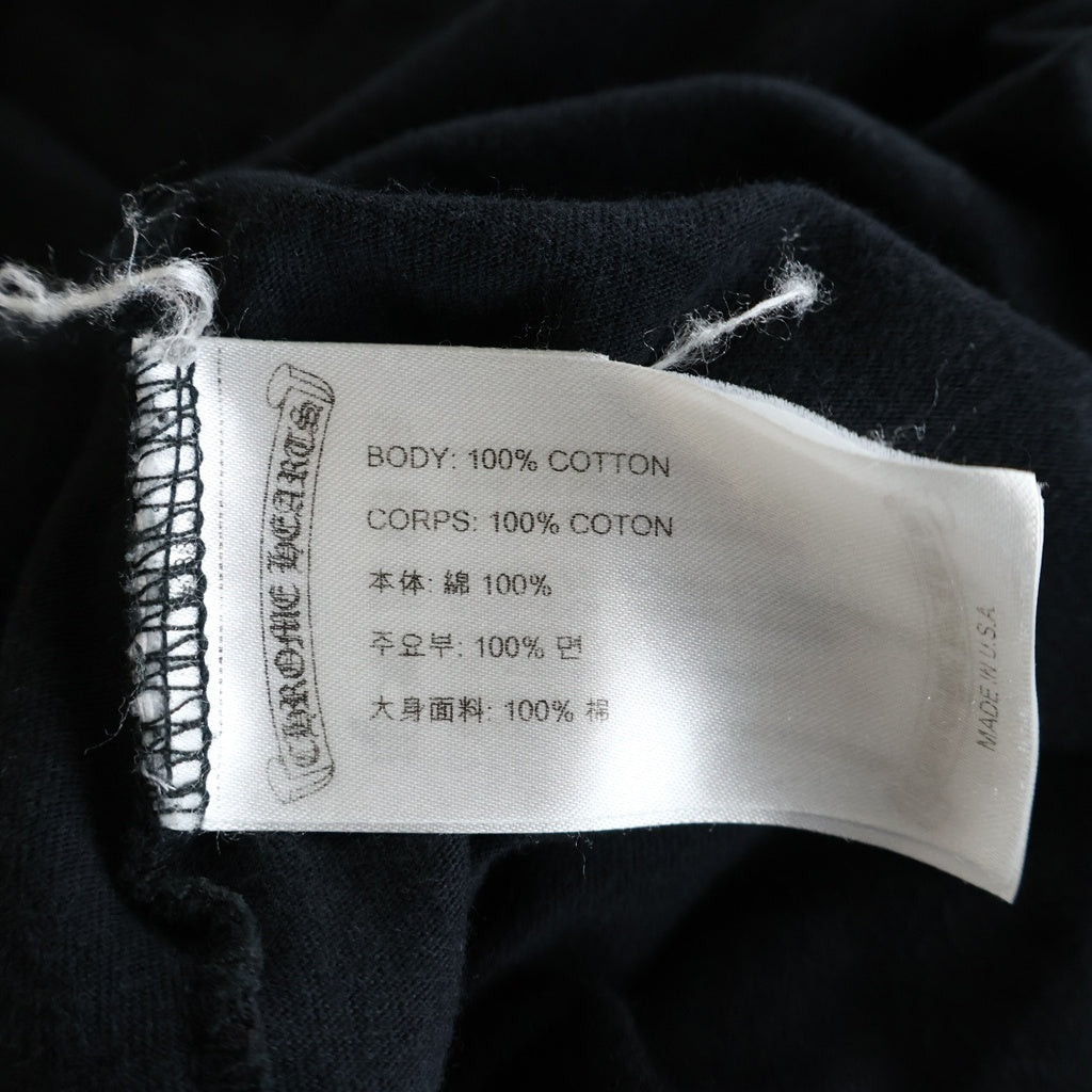 CHROME HEARTS(クロムハーツ) HORSE SHOE FRL L/S TEE フロントホースシュー 袖フローラルプリント ロングスリーブ長袖カットソーTシャツ ブラック