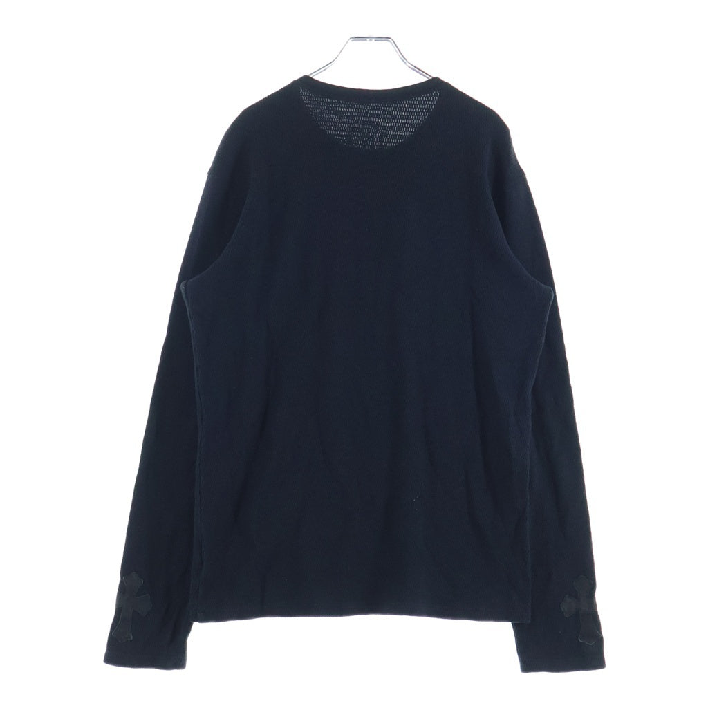CHROME HEARTS(クロムハーツ) 袖クロスパッチ サーマル 長袖Tシャツ ブラック