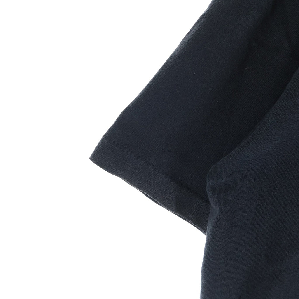 STUSSY(ステューシー) 90S OLD STTUSY USA製 紺タグ フロントロゴプリントクルーネック半袖カットソーTシャツ ブラック