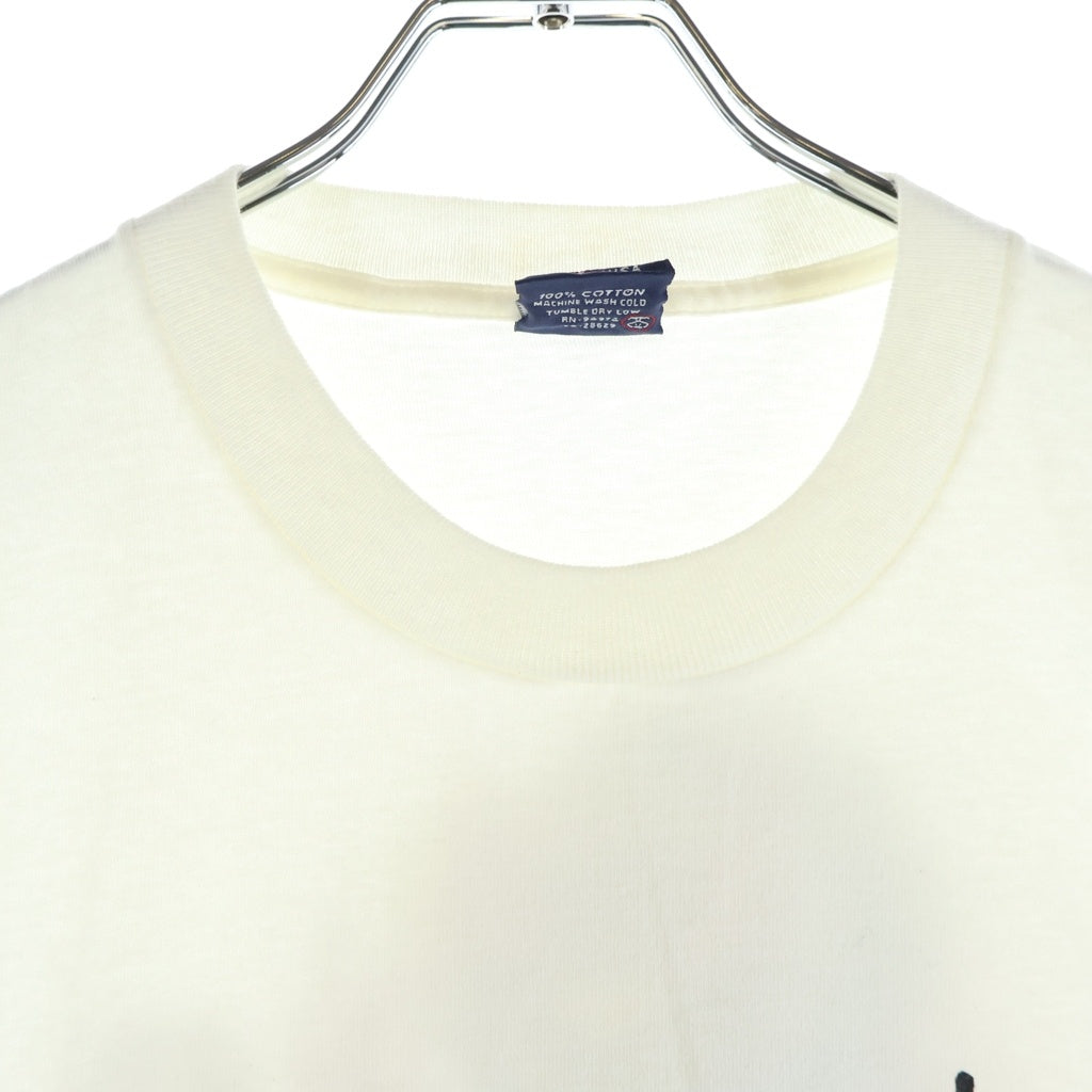 STUSSY(ステューシー) 90S OLD STTUSY USA製 紺タグ バックドラゴンプリントクルーネック半袖カットソーTシャツ ホワイト