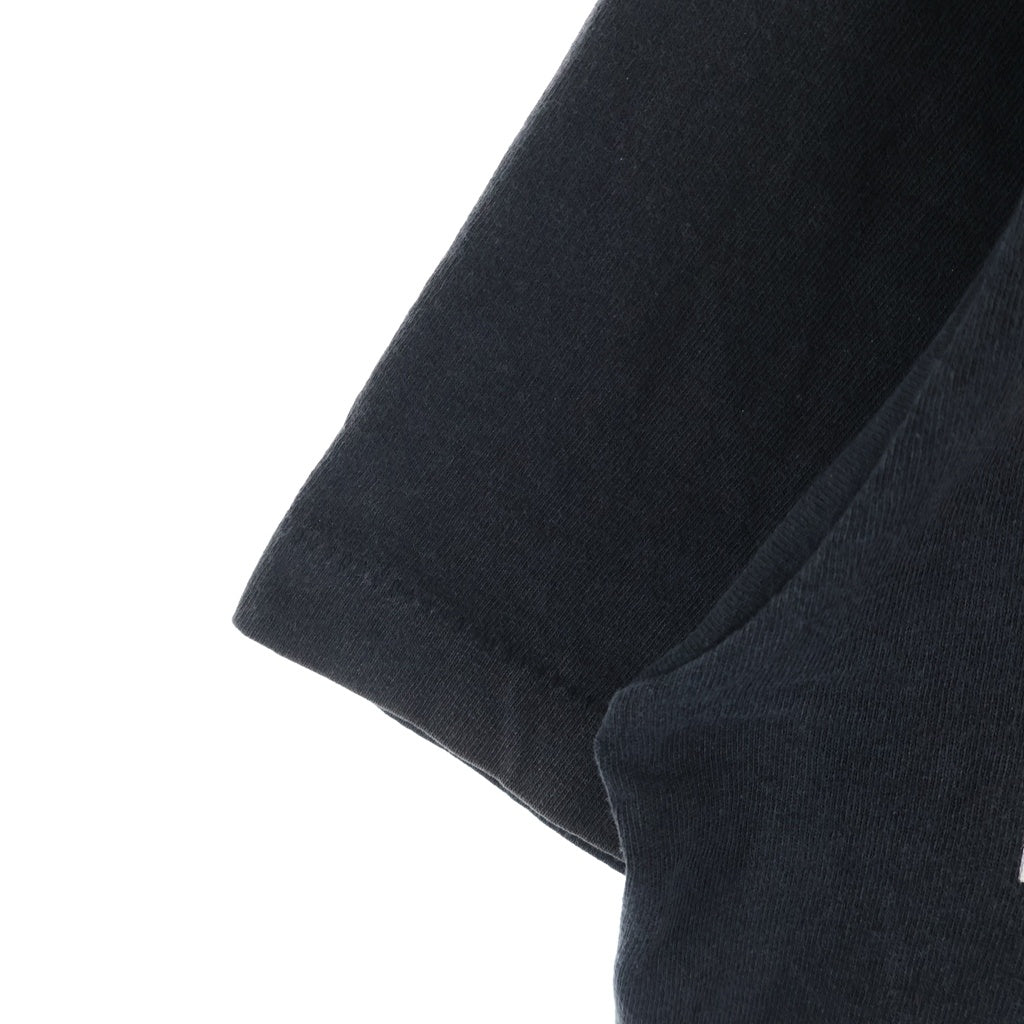 STUSSY(ステューシー) 90S OLD STUSSY USA製 紺タグ フロントプリントクルーネック半袖カットソーTシャツ ブラック