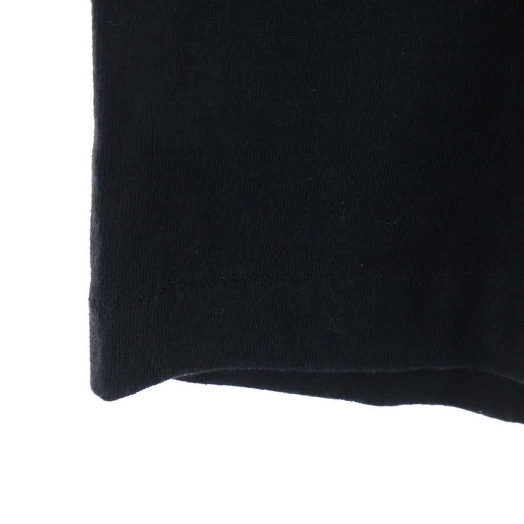 STUSSY(ステューシー) 90S OLD STTUSY USA製 紺タグ フロント迷彩ロゴプリントクルーネック半袖カットソーTシャツ ブラック