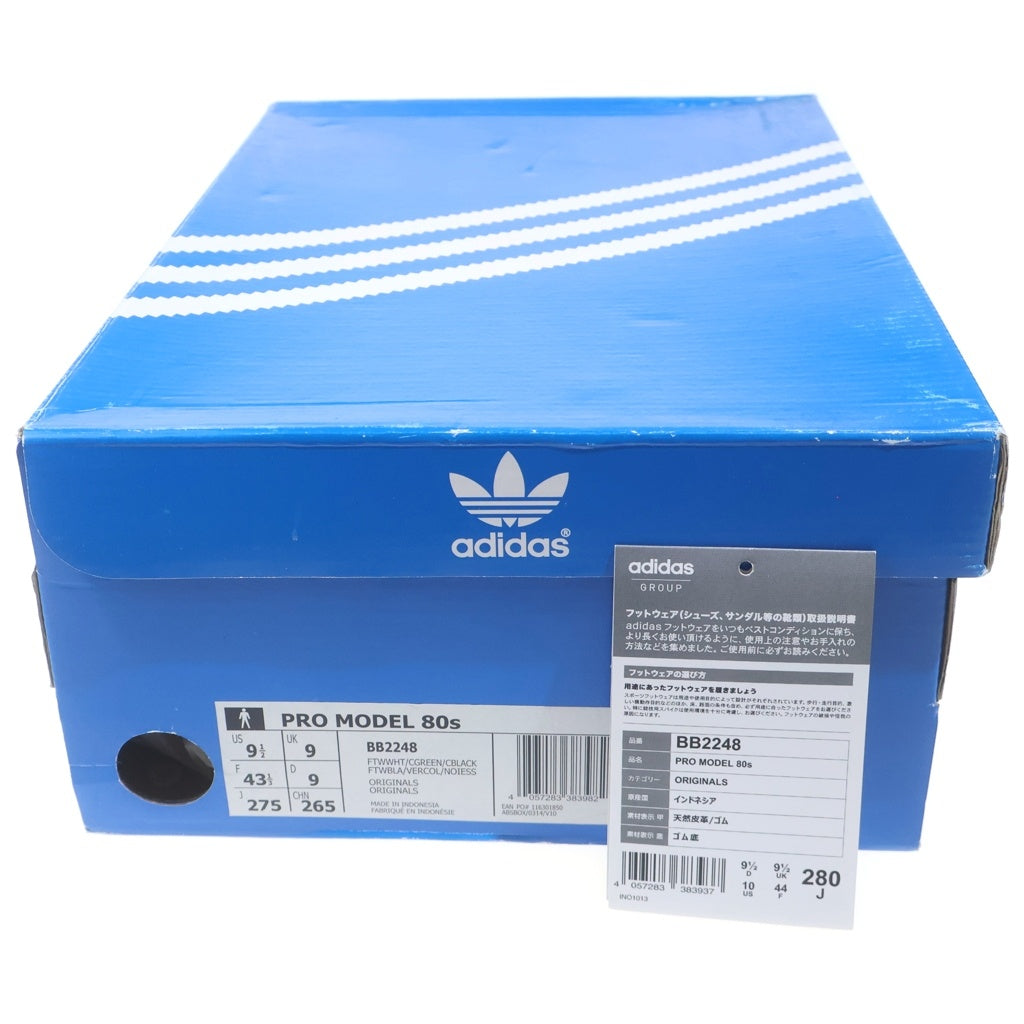adidas(アディダス) PRO MODEL 80S プロモデル ハイカットシューズ スニーカー ホワイト/グリーン