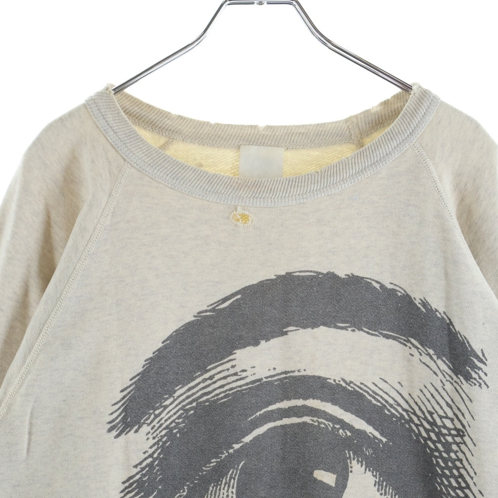 SAINT MICHAEL(セントマイケル) 21SS RAGLAN SWEAT GOD EYE ラグラン ゴッドアイフロントプリント スウェットトレーナー ホワイト SM-S21-0000-021