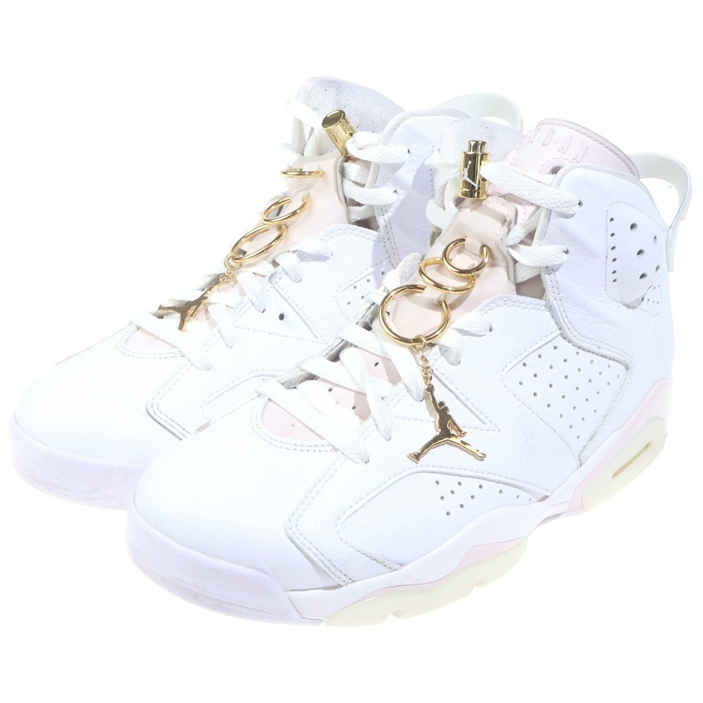 NIKE(ナイキ) WMNS AIR JORDAN6 RETRO ウィメンズ エアージョーダン6 レトロ レザーハイカットスニーカー ホワイト/ピンク DH9696-100 US11/28cm