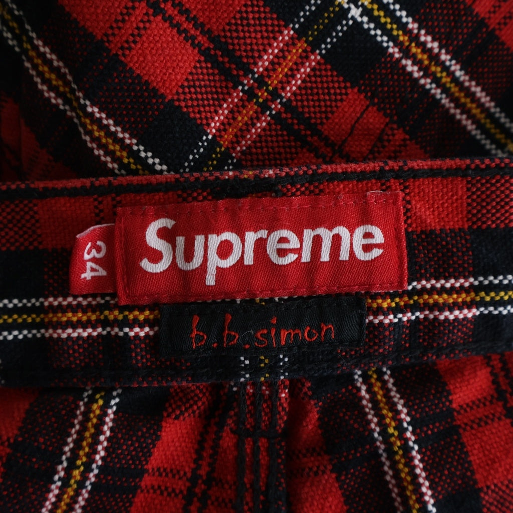 SUPREME(シュプリーム) 25AW ×b.b. Simon Quilted Double Knee Painter Pant クインテッドダブルニー ペインターパンツ レッド/ブラック