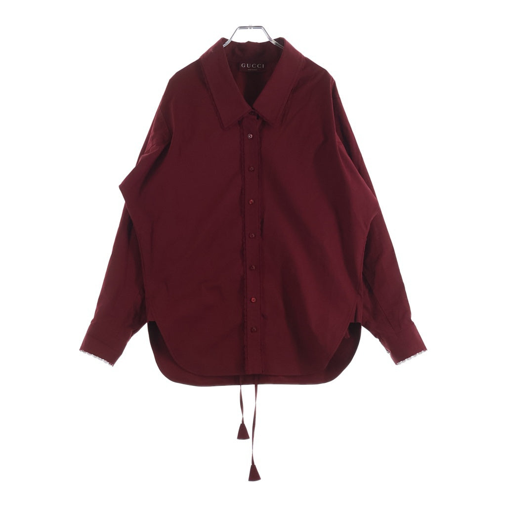 GUCCI(グッチ) 25SS COTTON SHIRTS BLOUSE コットン 長袖シャツ ブラウス レディース レッド 830353 Z7ADR