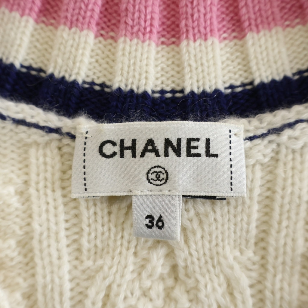 CHANEL(シャネル) ココマーク Vネック チルデンセーター ニット ホワイト P74550K10682 レディース