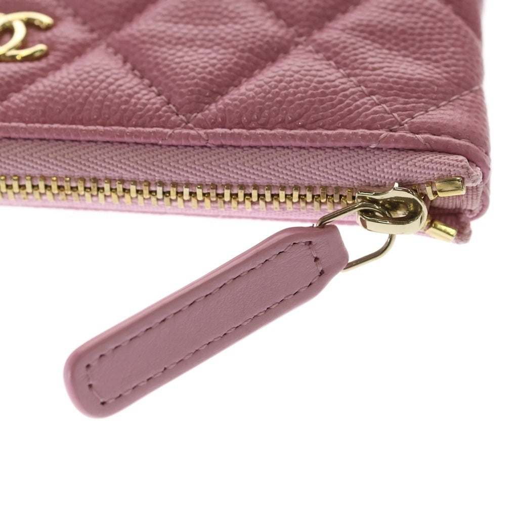 CHANEL(シャネル) マトラッセ クラシック ミニポーチ キャビアスキン ピンク レディース