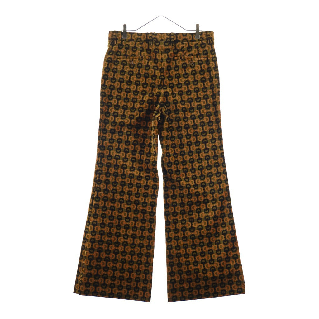GUCCI(グッチ) 100周年 総柄ベロアフレアパンツ ブラウン 676621 ZAH5V 676621 ZAH5V タグ