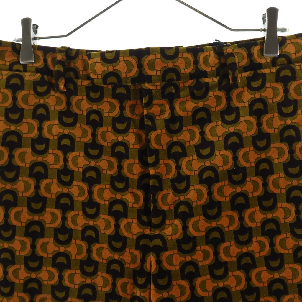 GUCCI(グッチ) 100周年 総柄ベロアフレアパンツ ブラウン 676621 ZAH5V 676621 ZAH5V タグ