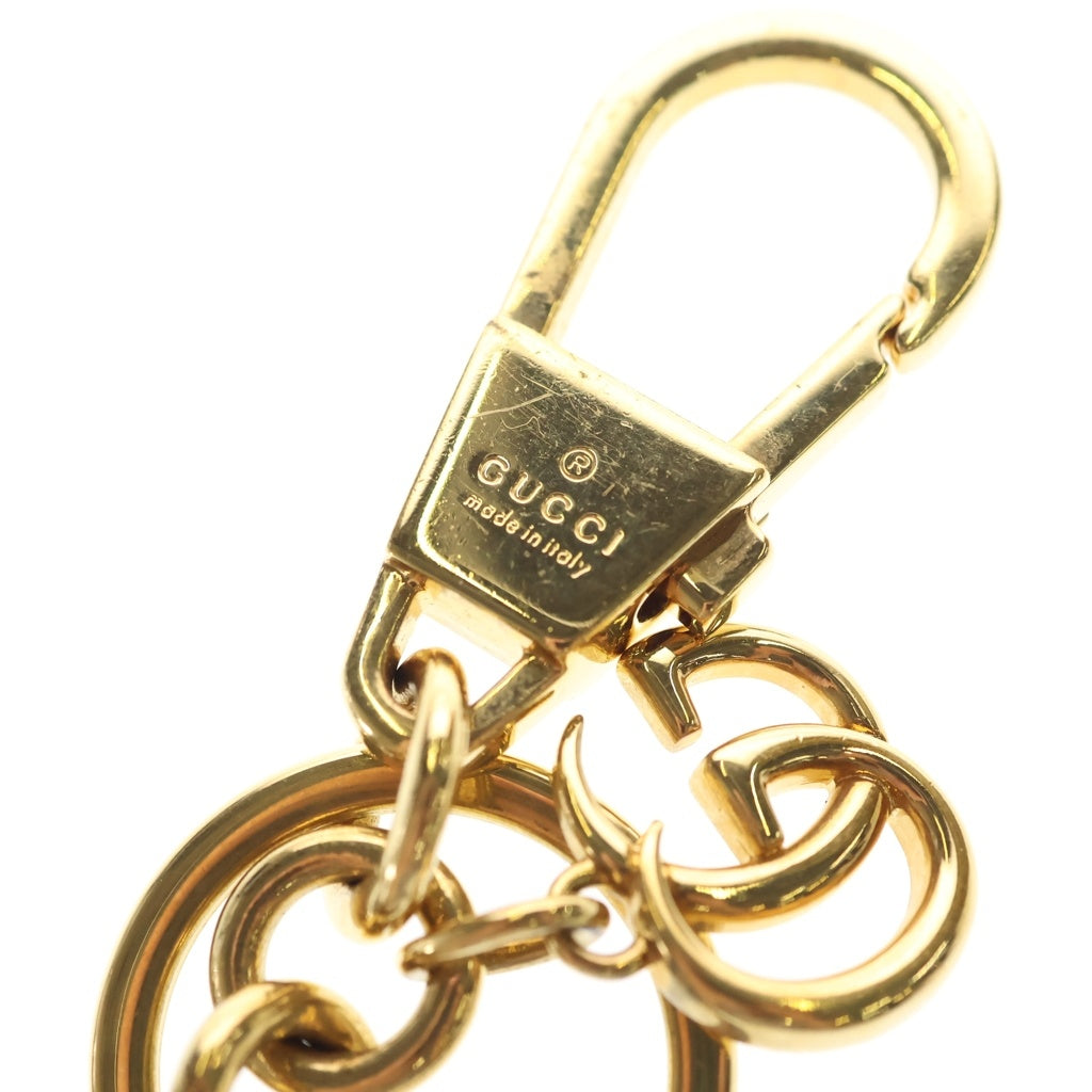 GUCCI(グッチ) GGキャンバス ハートモチーフ キーホルダー ゴールド金具 ブラウン - レディース