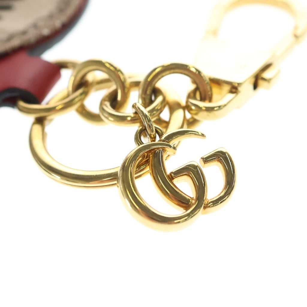 GUCCI(グッチ) GGキャンバス ハートモチーフ キーホルダー ゴールド金具 ブラウン - レディース