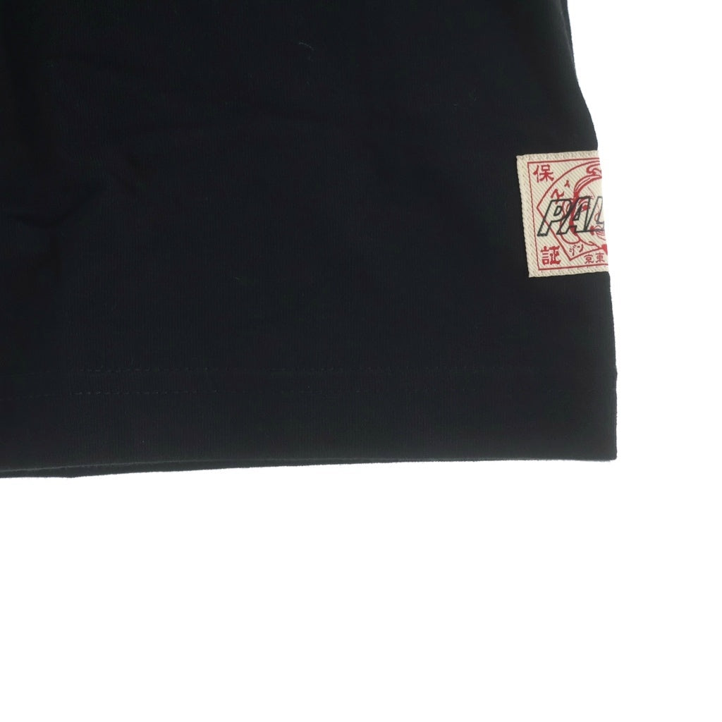EVISU(エビス) ×PALACE LOGO TEE パレス ロゴプリントクルーネック半袖カットソーTシャツ ブラック P26EVSES001