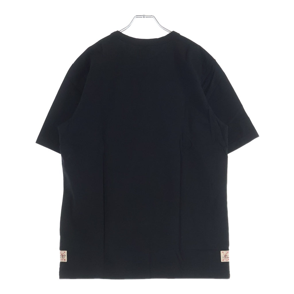 EVISU(エビス) ×PALACE LOGO TEE パレス ロゴプリントクルーネック半袖カットソーTシャツ ブラック P26EVSES001