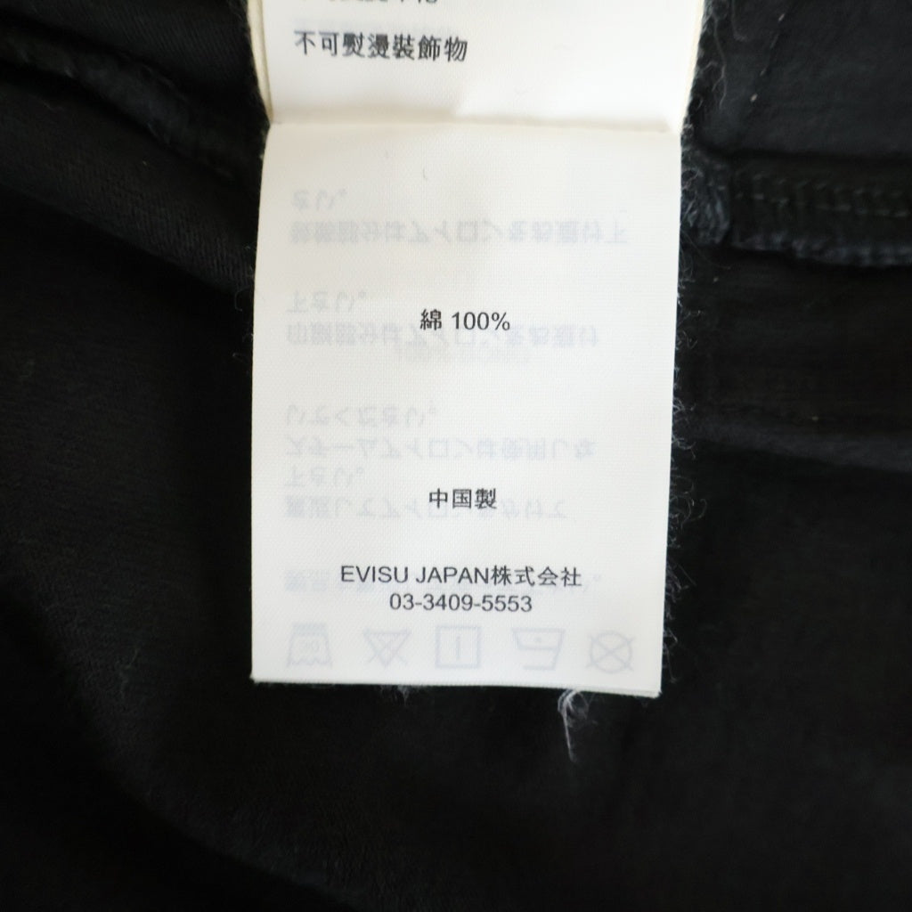 EVISU(エビス) ×PALACE LOGO TEE パレス ロゴプリントクルーネック半袖カットソーTシャツ ブラック P26EVSES001
