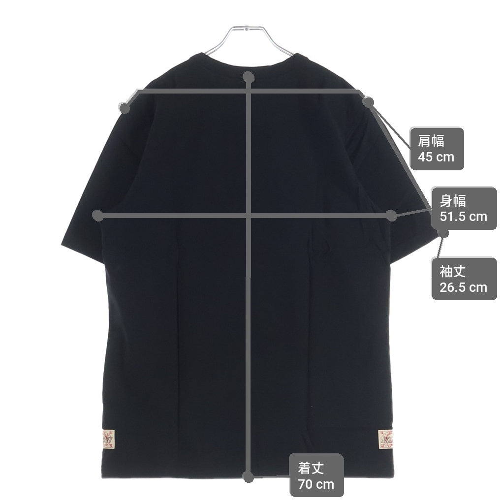 EVISU(エビス) ×PALACE LOGO TEE パレス ロゴプリントクルーネック半袖カットソーTシャツ ブラック P26EVSES001
