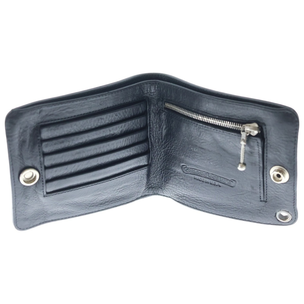 CHROME HEARTS(クロムハーツ) 1SNAP 1スナップ クロス ボールボタン レザーウォレット 財布 ブラック BCA361