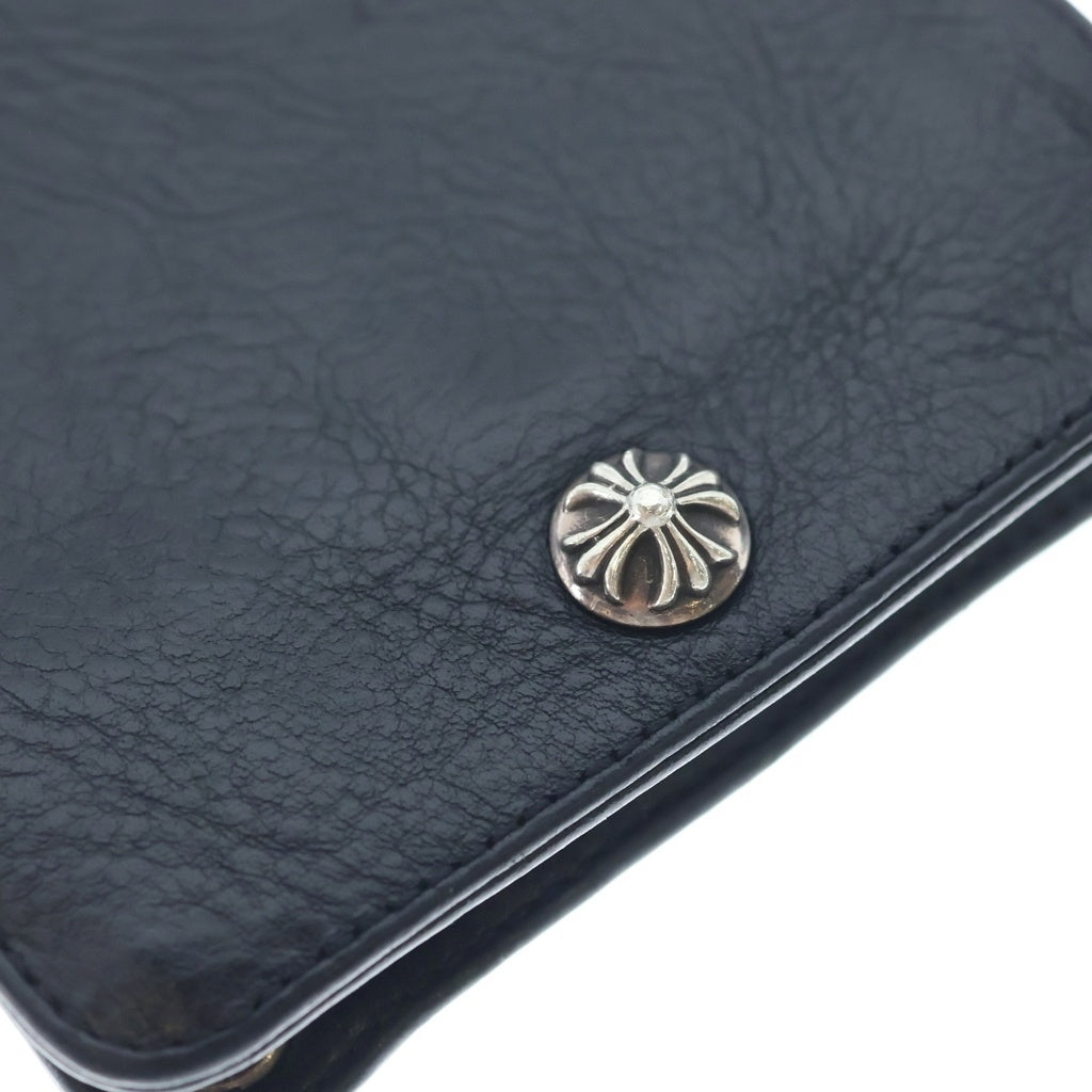 CHROME HEARTS(クロムハーツ) 1SNAP 1スナップ クロス ボールボタン レザーウォレット 財布 ブラック BCA361