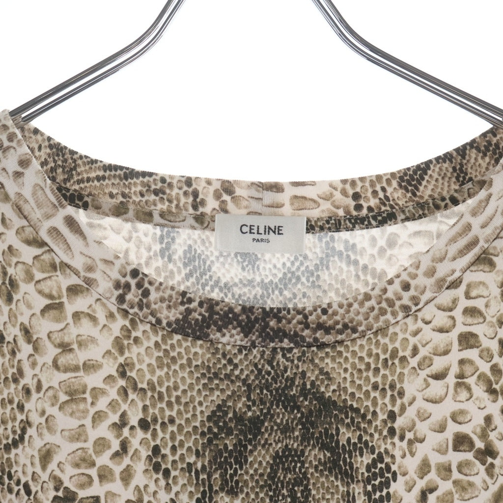 CELINE(セリーヌ) 22SS サーペントパイソンプリントTシャツ カットソー ベージュ 2X681307H