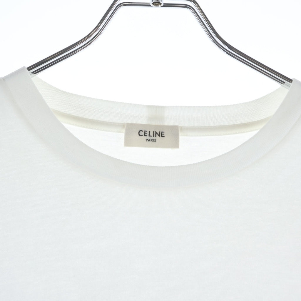 CELINE(セリーヌ) フロントロゴ半袖Tシャツ クロップドカットソー ホワイト 2X761671Q.01EA レディース