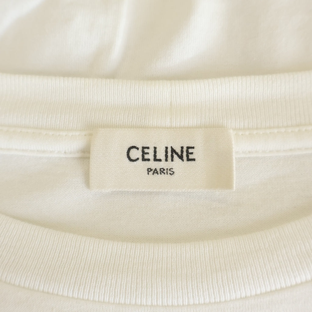 CELINE(セリーヌ) フロントロゴ半袖Tシャツ クロップドカットソー ホワイト 2X761671Q.01EA レディース