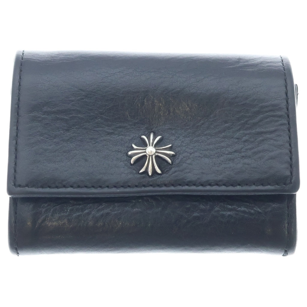 CHROME HEARTS(クロムハーツ) TINY WALLET タイニーレザーウォレット CHプラスボタン 財布 ブラック