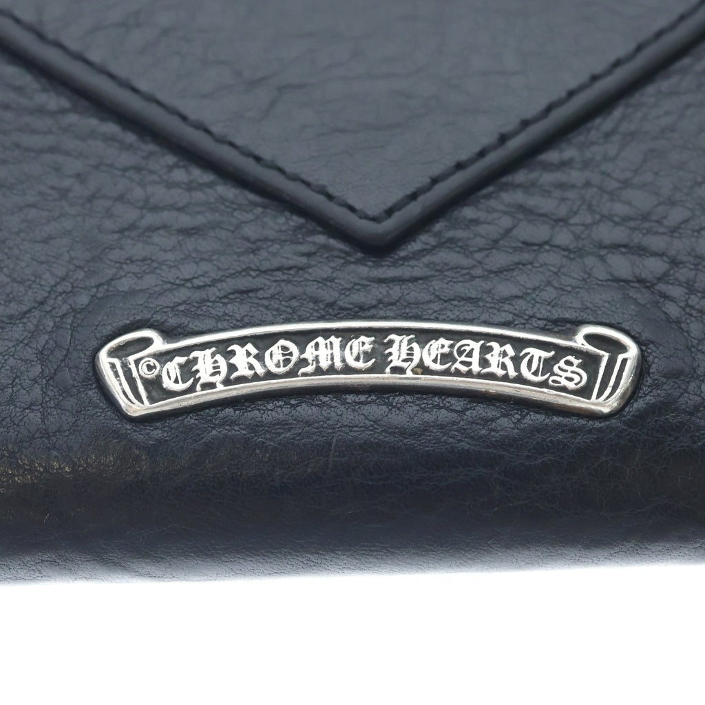 CHROME HEARTS(クロムハーツ) TINY WALLET タイニーレザーウォレット CHプラスボタン 財布 ブラック