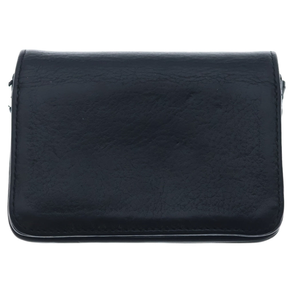 CHROME HEARTS(クロムハーツ) 3POCKET CARD CASE スクロールラベル 3ポケット レザーカードケース ブラック