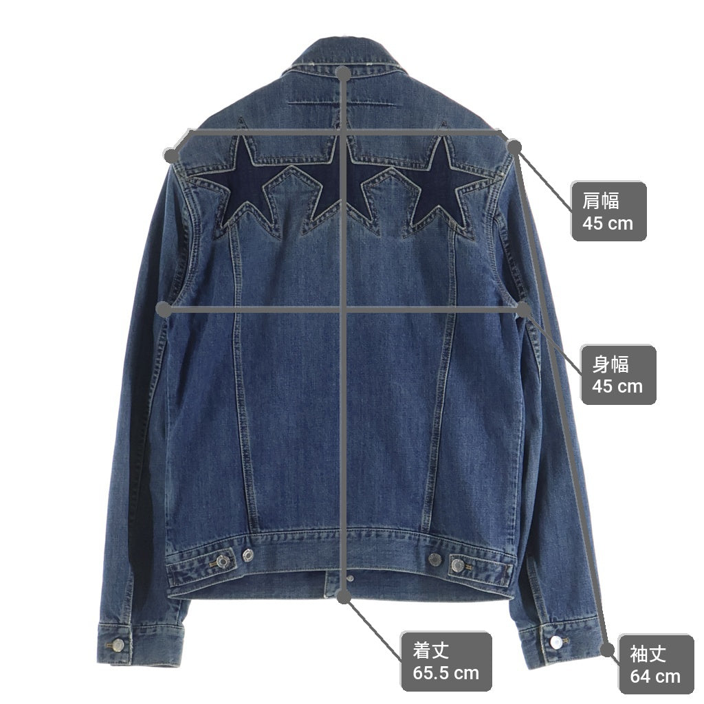 GIVENCHY(ジバンシィ) 18SS バックスターデザイン ボタンアップ デニムジャケット インディゴ BM000S500Q