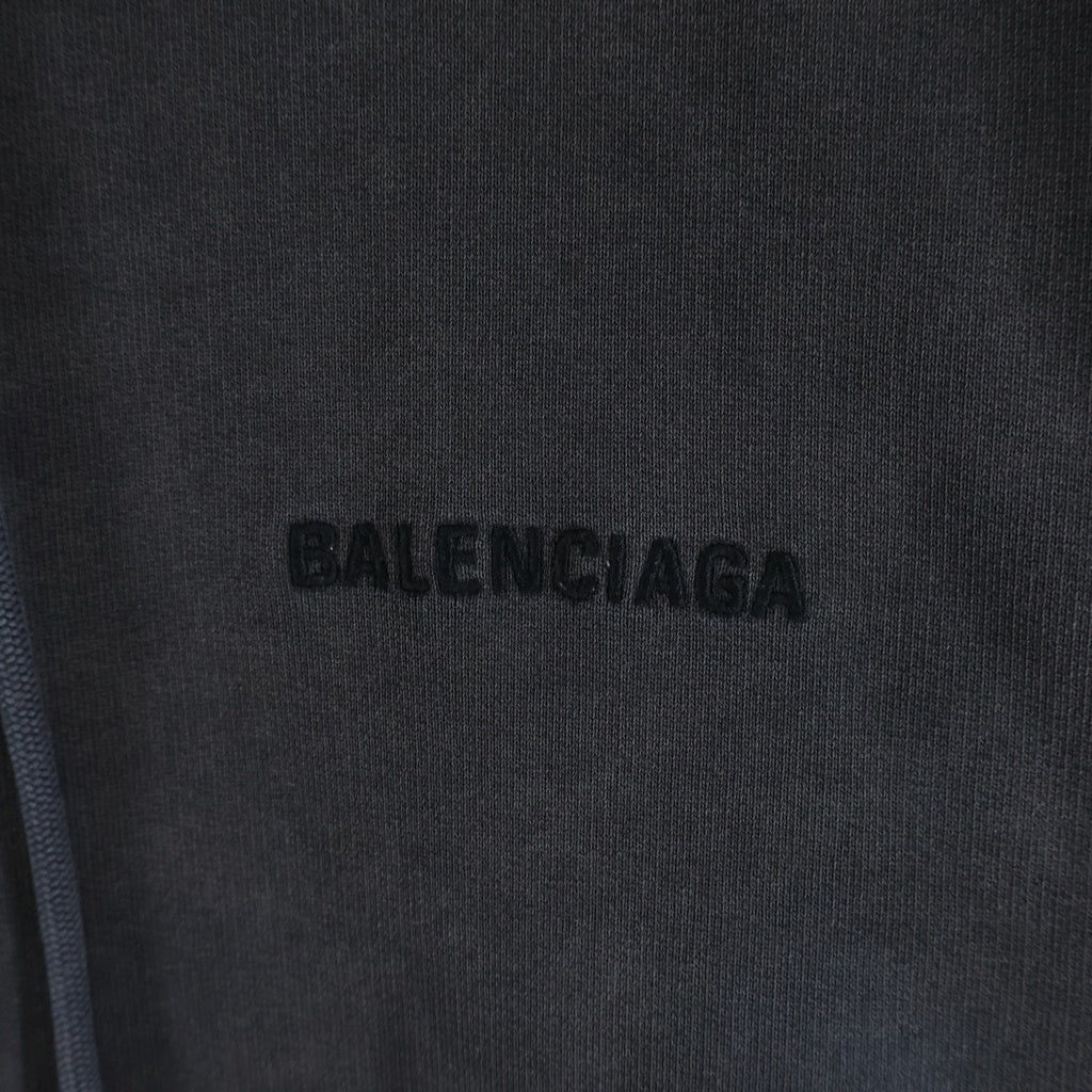 BALENCIAGA(バレンシアガ) LOGO HOODIE バックエンブロイダリー プルオーバースウェットパーカー ブラック 600583 TLVB8