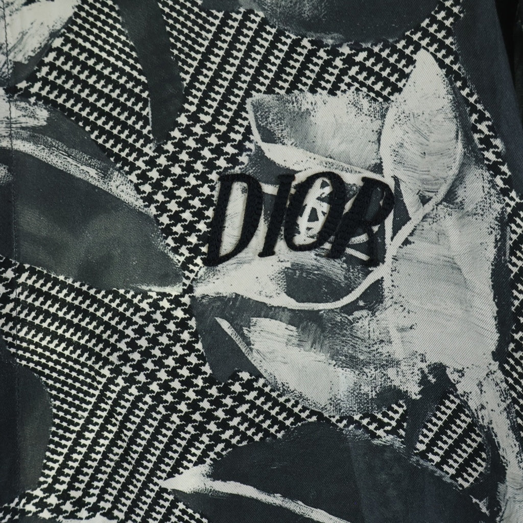 DIOR(ディオール) 20SS フラワー総柄 長袖シルクシャツ ブラック 013C501E4796