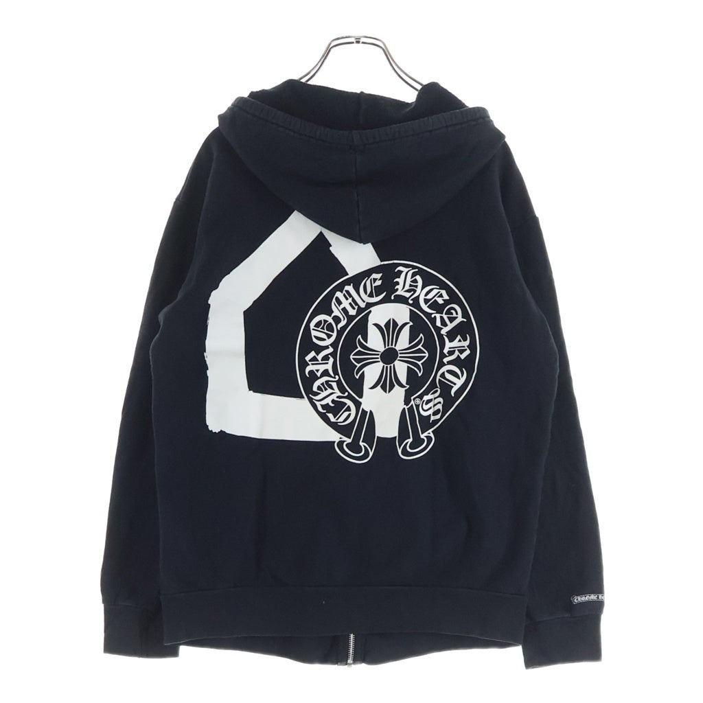 CHROME HEARTS(クロムハーツ) SWTSHRT HD ZIP LTD DSMG ドーバーストリートマーケット限定 ロゴプリントジップアップフーディーパーカー ブラック
