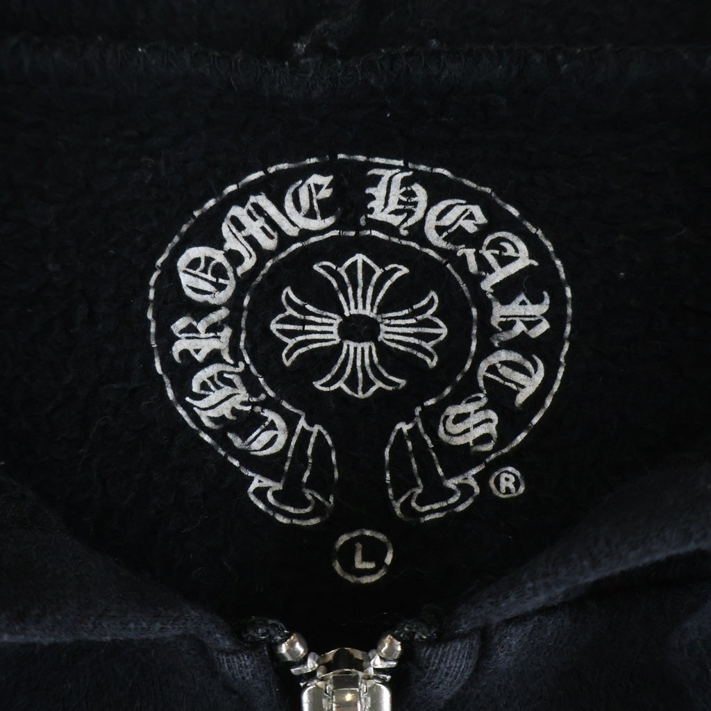 CHROME HEARTS(クロムハーツ) SWTSHRT HD ZIP LTD DSMG ドーバーストリートマーケット限定 ロゴプリントジップアップフーディーパーカー ブラック