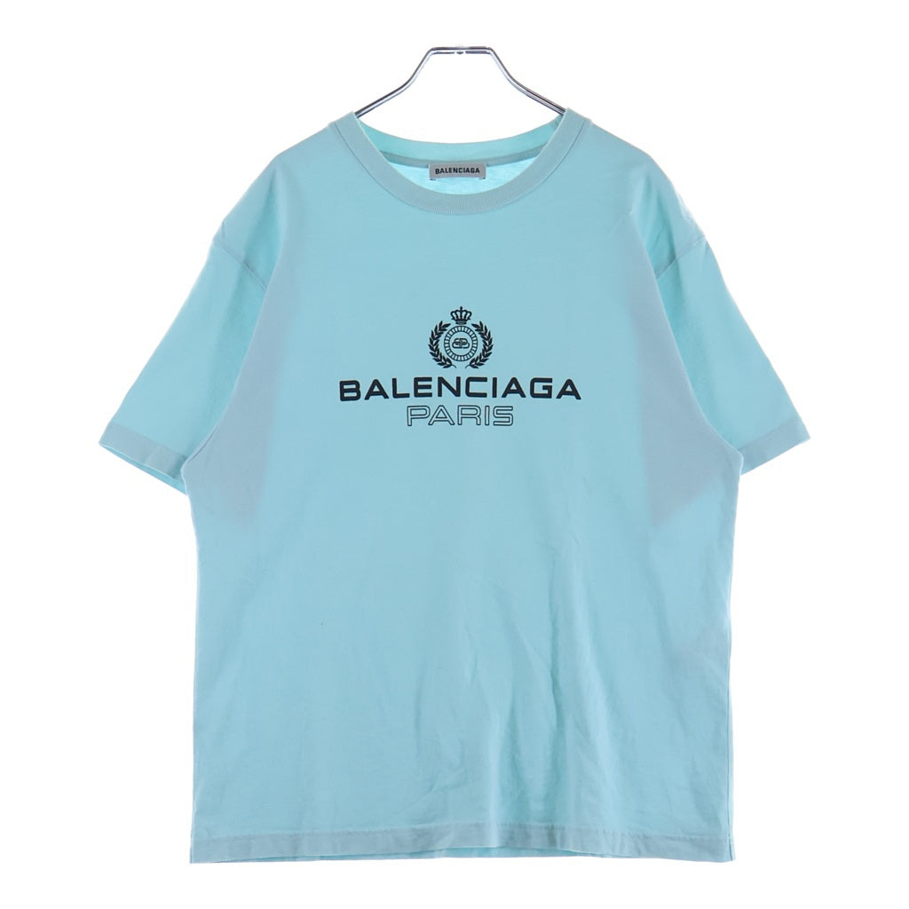 BALENCIAGA(バレンシアガ) フロントBBロゴ クルーネックTシャツ カットソー ブルー 594599 TGV60